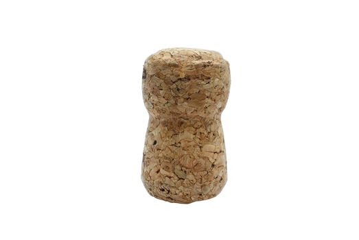 Champagne cork isolated on white background.