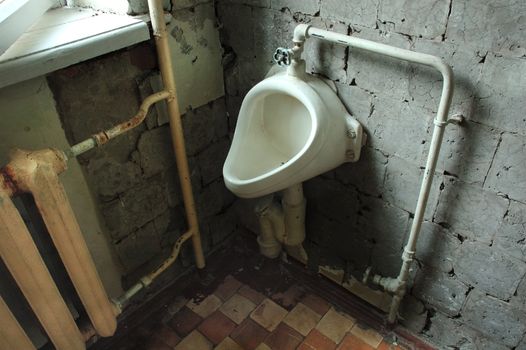 Old toilet (lavatory, W.C.). Before full renewal.