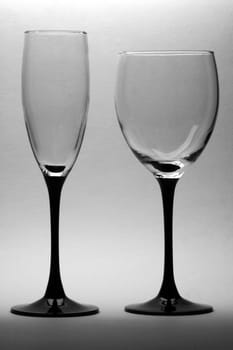 Empty glasses.