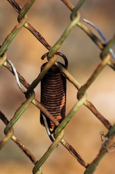 Vintage rusty spring close up