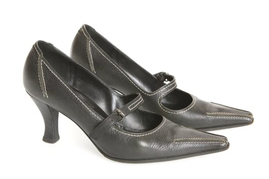 Black Feminine Loafers on High Heel