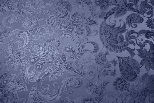 Texture, luxurious floral patterns of the blue color