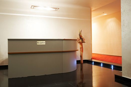 Reception in a hall to modern hotel