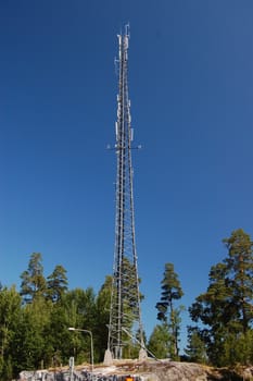 A mast with telecom-equipment.