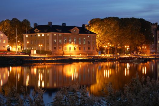 The small port of Gustavsberg in the archipelago of Stockholm.