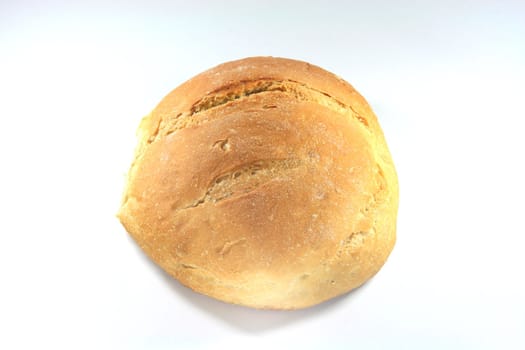 bread loaf closeup isolated to white