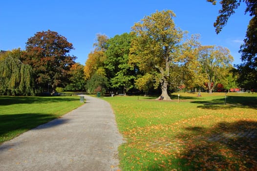 A path in the park Humlegården in Stockholm.