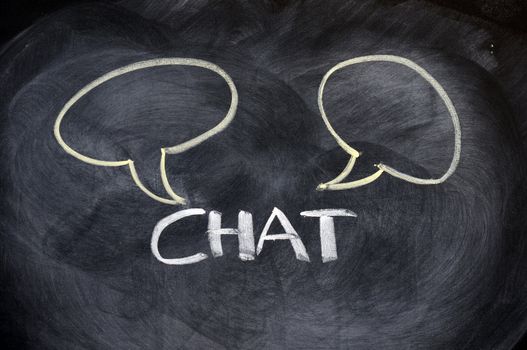 Chat board drawn with chalk on a blackboard 