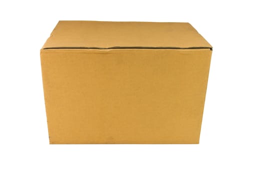 Corrugated brown box isolate on white background