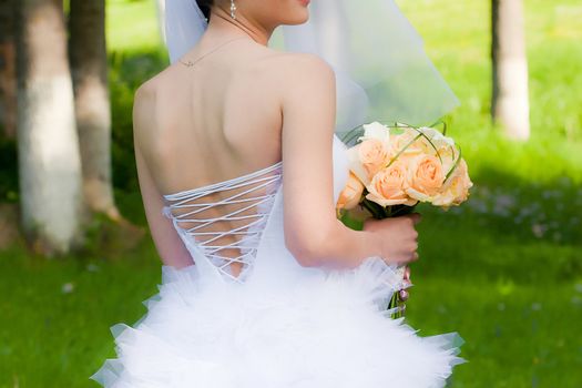 Bride holding a wedding bouquet