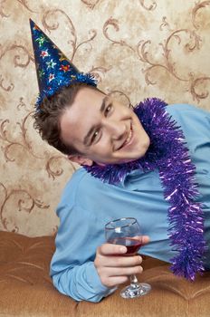 Young couple celebrates Christmas