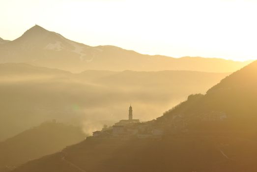 A beutifull sunset in Trentino. I've made this photo on the street of the Val di Fiemme