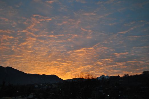 A shoot of a sunset made in Trentino