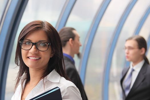Portrait of the beautiful and young business woman