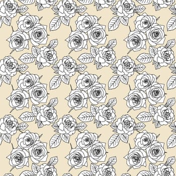 Seamless wallpaper with rose flowers