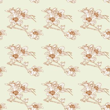 Seamless wallpaper with orchid flowers