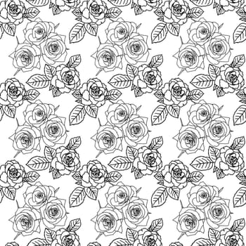 Seamless wallpaper with rose flowers