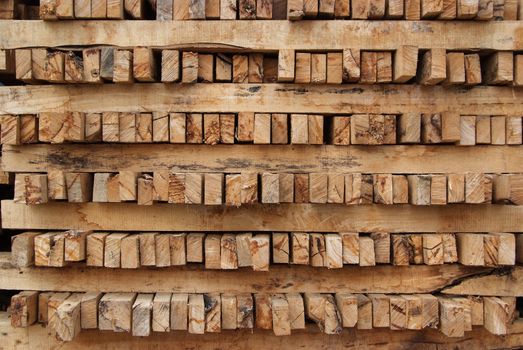 A pile of cut wood for construction ( texture, background, pattren)