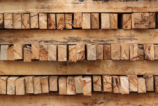 A pile of cut wood for construction ( texture, background, pattren)