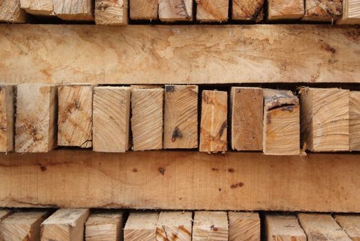 A pile of cut wood for construction ( texture, background, pattren)