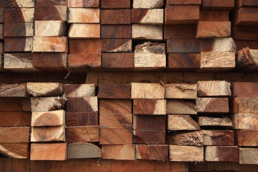 A pile of cut wood for construction ( texture, background, pattren)