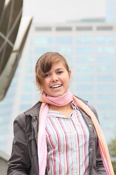 Portrait of the beautiful and young business woman