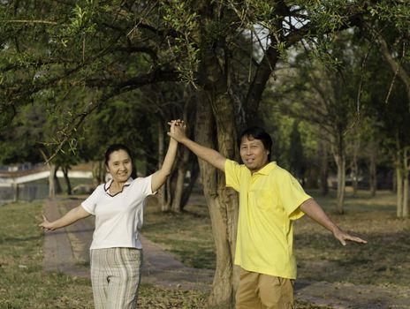 Portrait of Happy Family In Park, outdoor