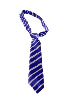 blue striped necktie on a white background