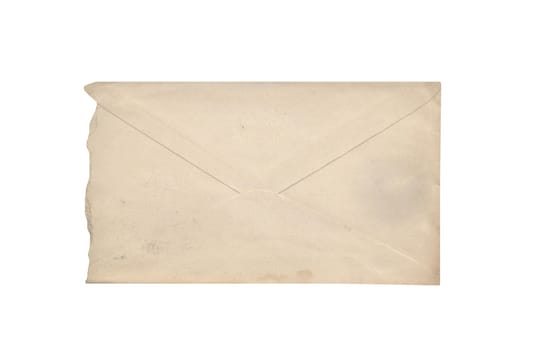 Old envelope isolated on a white