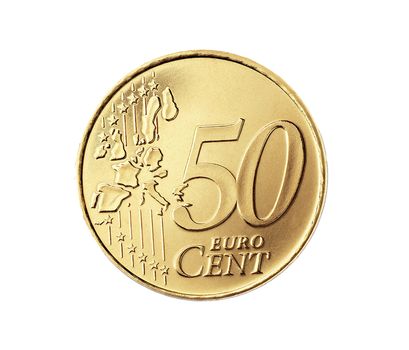 50 euro cent isolated on a white background.