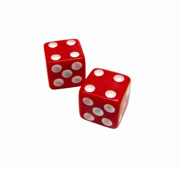 red dice isolated on white