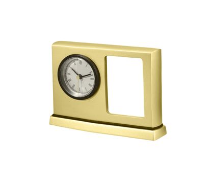 golden table clock with photo frame decoration