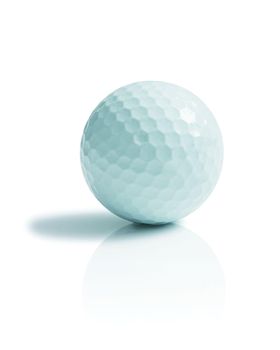 White Golf ball isolated on a white background