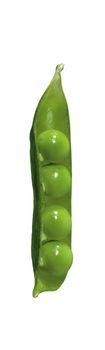 fresh green peas isolated on a white background. Studio photo