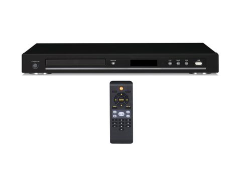 Dvd player isolated on white background close up