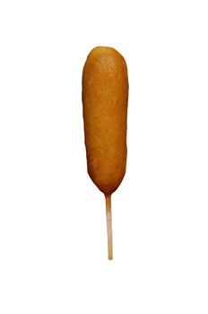 corn dog isolated on white background close up