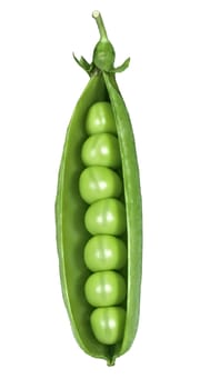 green peas isolated on a white background