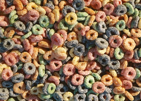 Colorful breakfast cereal  background, bed, blue, bow