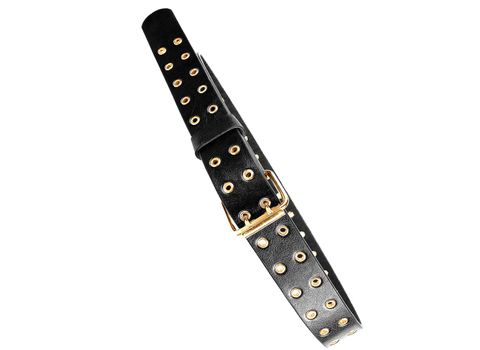 Black leather belt isolated