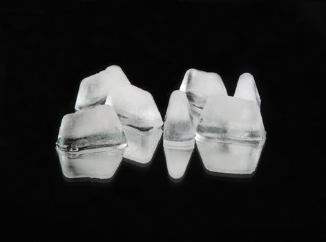 Ice cubes on black