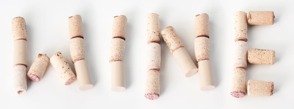 wine text made from used wine corks