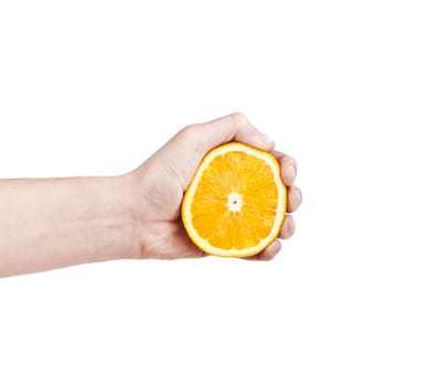 hands with orange