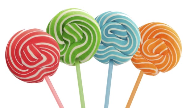 Colourful lollipop isolated on the white background