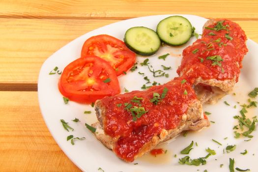 meat with ketchup