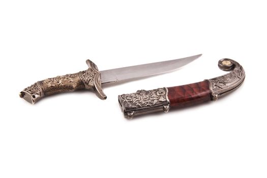 Traditional Arab dagger on white