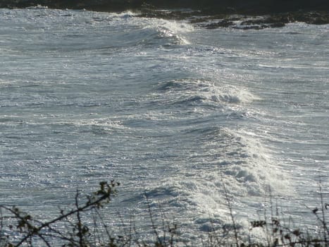 rough surf waves as a background