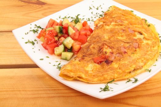 Bacon omelet with vegetables