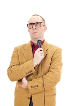 Businessman with a microphone