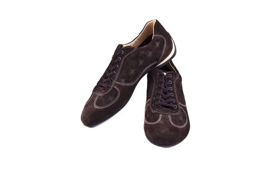 Brown suede men shoes