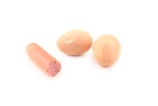 Sausage and cracked eggs